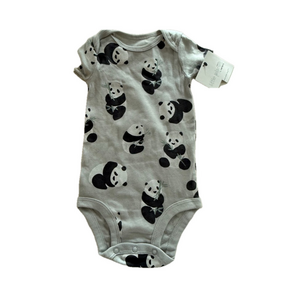 Baby Unisex Little Planet Bodysuit 6M Gray Panda Print